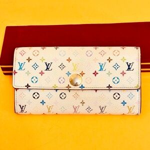Louis Vuitton Monogram Murakami Multicolor Sarah Wallet